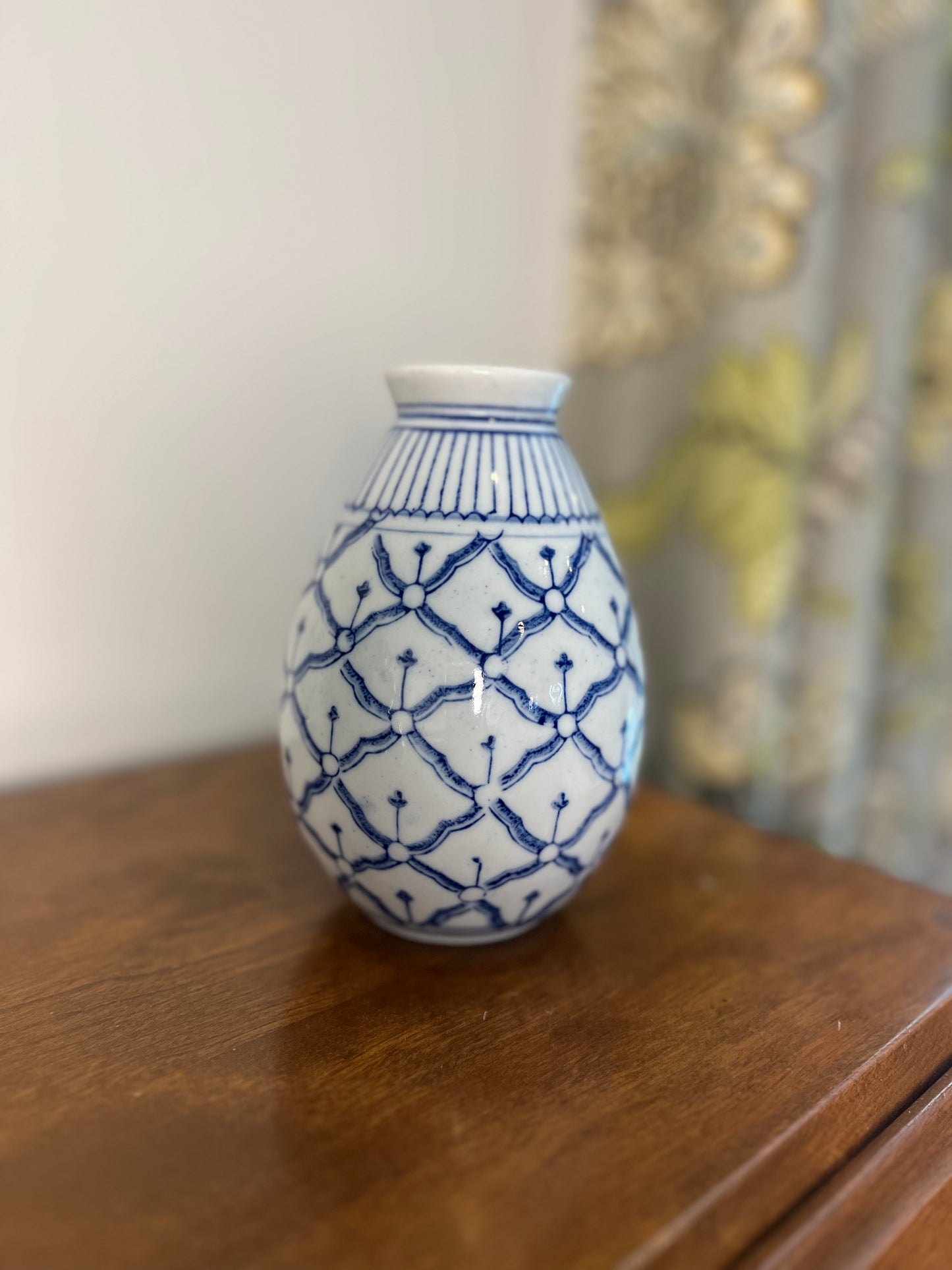 Blue Fishscale Bud Vase